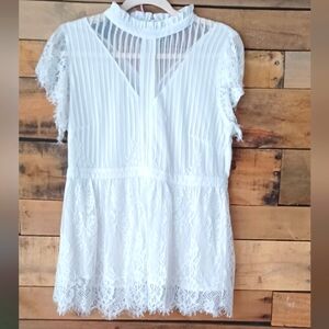 Elegant White Lace Women’s Top